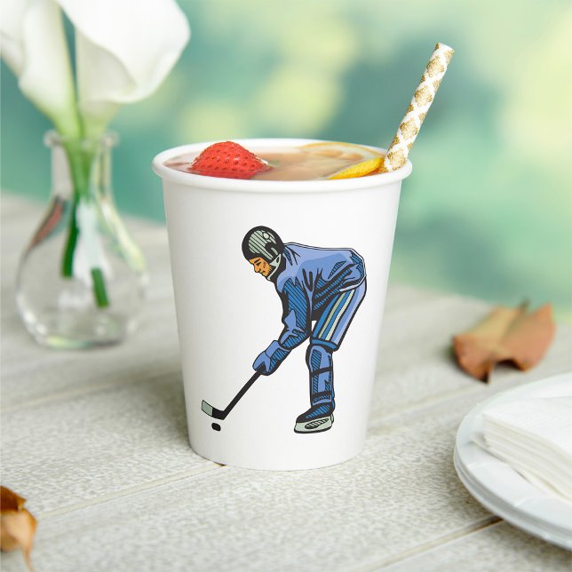Vasos De Papel Ice Hockey Player in Blue Uniform (Subido por el creador)