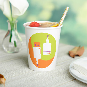 Vasos De Papel Icono de enchufe USB