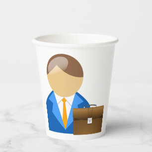 Vasos De Papel Icono de hombre de negocios profesional con maletí