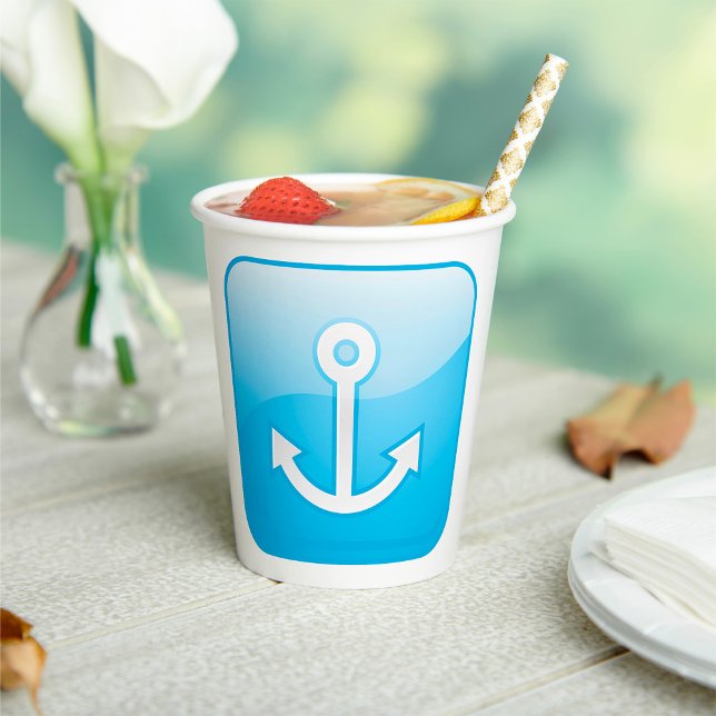 Vasos De Papel Icono nautical Blue Anchor Marítimo moderno (Subido por el creador)