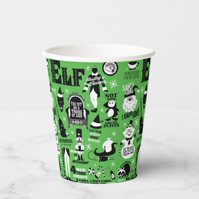 Vasos De Papel Iconos Elf y citas de películas (Anverso)