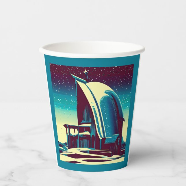 Vasos De Papel Iglesia Futurista 1 de SF (Anverso)