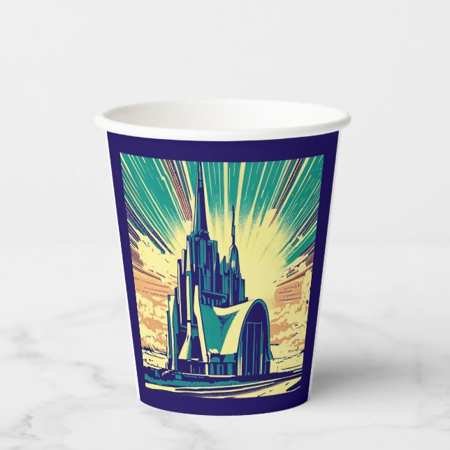 Vasos De Papel Iglesia Futurista de SF 3 (Anverso)