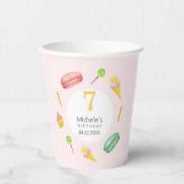 Vasos De Papel Ilustracion acuático de fiesta de cumpleaños de ve