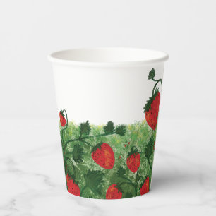 Vasos De Papel Ilustracion acuático Strawberry Field