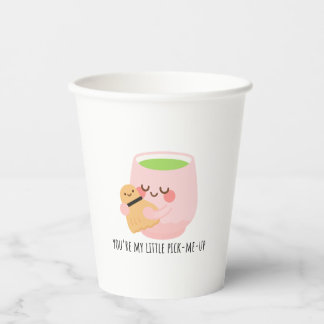 Vasos De Papel Ilustracion Cute Matcha Tea Hug