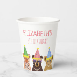 Vasos De Papel Ilustracion de animales fiestas Cumpleaños