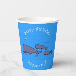 Vasos De Papel Ilustracion de ballenas personalizados migratorias