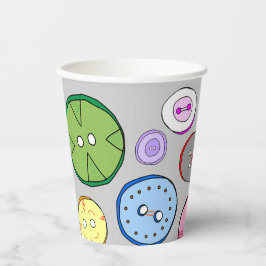 Vasos De Papel Ilustracion de botón colorido