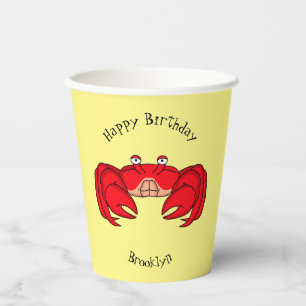 Vasos De Papel Ilustracion de cangrejo rojo