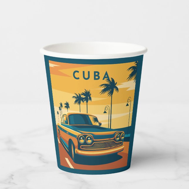 Vasos De Papel Ilustracion de Cuba (Anverso)