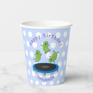 Vasos De Papel Ilustración de dibujos animados de lindos frijoles