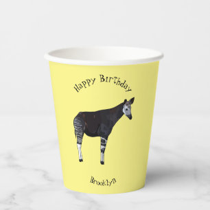 Vasos De Papel Ilustración de dibujos animados de okapi