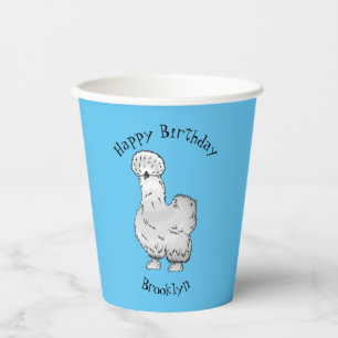 Vasos De Papel Ilustración de dibujos animados de pollo Silkie