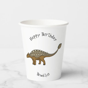 Vasos De Papel Ilustracion de dinosaurios blindados de Ankylosaur