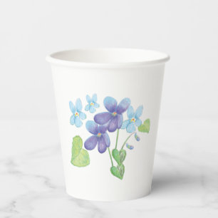 Vasos De Papel Ilustracion de flores violetas silvestres