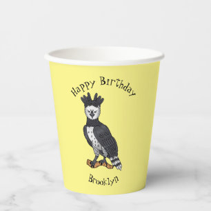 Vasos De Papel Ilustracion de Harpy Eagle personalizado