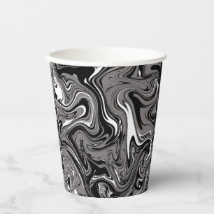 Vasos De Papel Ilustracion de mármol abstracto negro