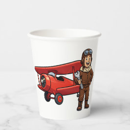 Vasos De Papel Ilustración de mecánico de dibujos animados lindo