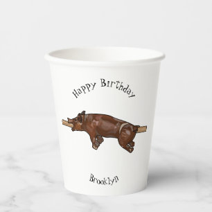 Vasos De Papel Ilustracion de personalizado asado de cerdo / cerd