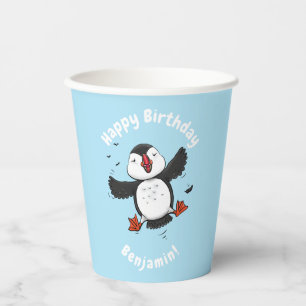 Vasos De Papel Ilustracion de personalizado azul del ataúd flotan