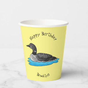 Vasos De Papel Ilustracion de personalizado de aves de Loon