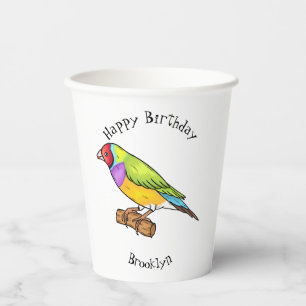 Vasos De Papel Ilustracion de personalizado de aves silvestres de