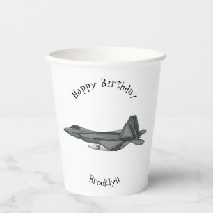 Vasos De Papel Ilustracion de personalizado de aviones de combate