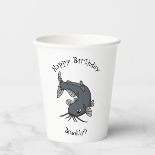 Vasos De Papel Ilustracion de personalizado de bagre cúbico