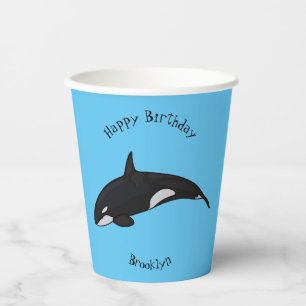 Vasos De Papel Ilustracion de personalizado de ballenas asesina