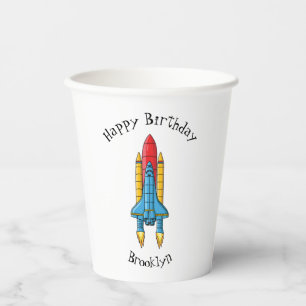 Vasos De Papel Ilustracion de personalizado de buques de cohetes