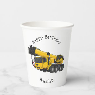 Vasos De Papel Ilustracion de personalizado de camiones Crane