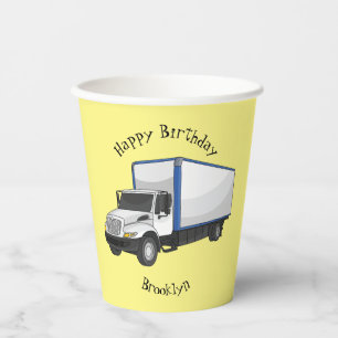 Vasos De Papel Ilustracion de personalizado de camiones de cajas