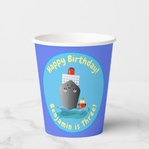 Vasos De Papel Ilustracion de personalizado de embarcación de cru