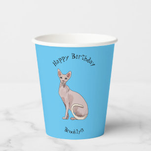 Vasos De Papel Ilustracion de personalizado de gatos Sfinx