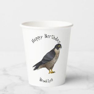 Vasos De Papel Ilustracion de personalizado de halcón peregrino