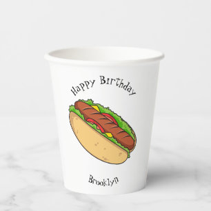Vasos De Papel Ilustracion de personalizado de hot dog