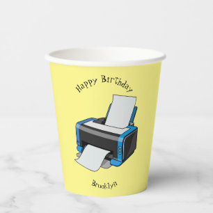 Vasos De Papel Ilustracion de personalizado de impresora