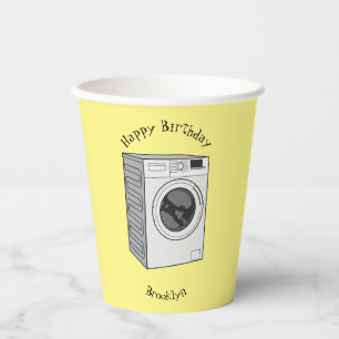 Vasos De Papel Ilustracion de personalizado de lavadora