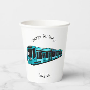 Vasos De Papel Ilustracion de personalizado de locomotora eléctri
