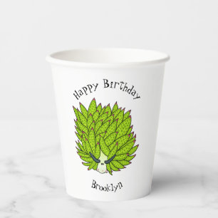 Vasos De Papel Ilustracion de personalizado de lodo de hoja