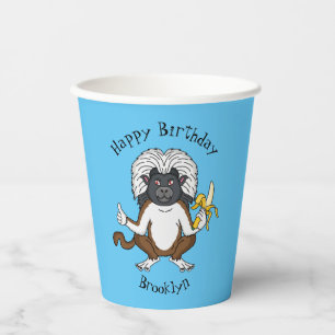 Vasos De Papel Ilustracion de personalizado de mono Tamarin Top d