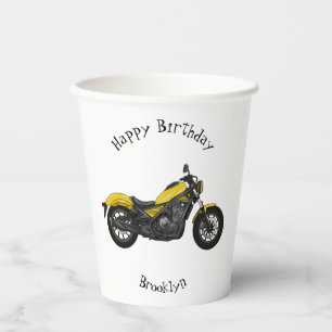 Vasos De Papel Ilustracion de personalizado de motocicleta de cru