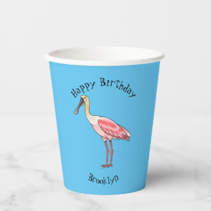 Vasos De Papel Ilustracion de personalizado de pájaro cucharón de