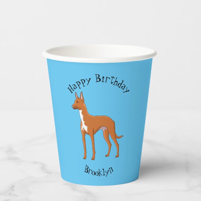 Vasos De Papel Ilustracion de personalizado de perro perrito (Anverso)