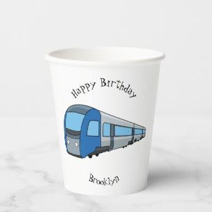 Vasos De Papel Ilustracion de personalizado de trenes eléctricos