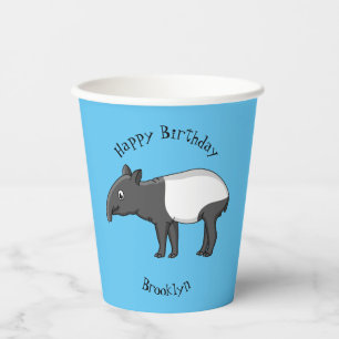 Vasos De Papel Ilustracion de personalizado feliz