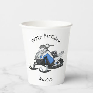 Vasos De Papel Ilustracion de personalizado para motos de nieve