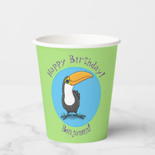 Vasos De Papel Ilustracion de personalizado toscano feliz