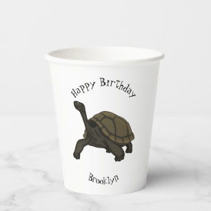 Vasos De Papel Ilustracion de tortugas terrestres de Galápagos